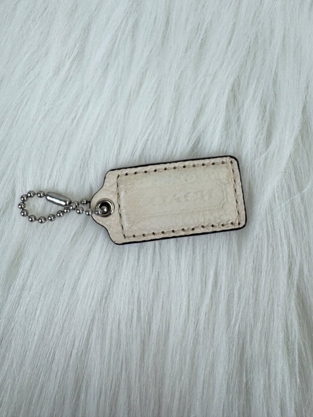 Coach Hang Tag Bag Charm Key Fob Cream 1.75"x1"